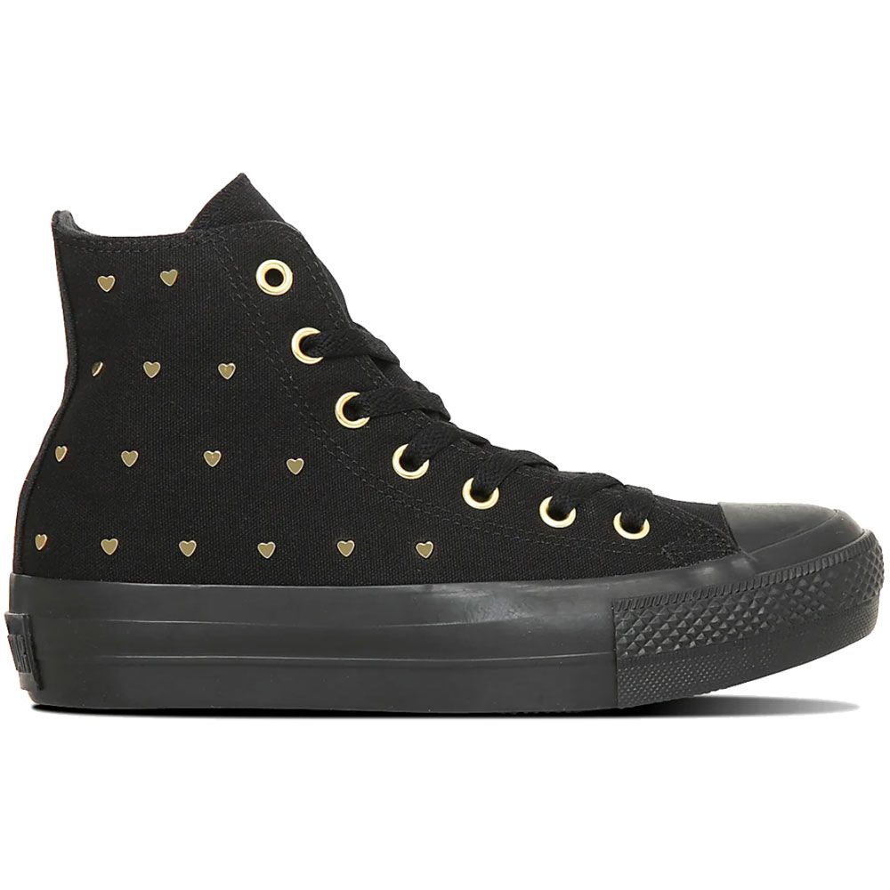 送料無料 スニーカー ハイカット レースアップ レディース SS 春夏 新作 夏新作 秋新作 人気 流行 定番 2025 コンバース CONVERSE PLTS HI 31314230 31314231 厚底 オールスター ハートスタッズ 黒 靴 ブラック ホワイト 4cmヒール CONVERSE（コンバース） スニーカー レディース 厚底 オールスター
