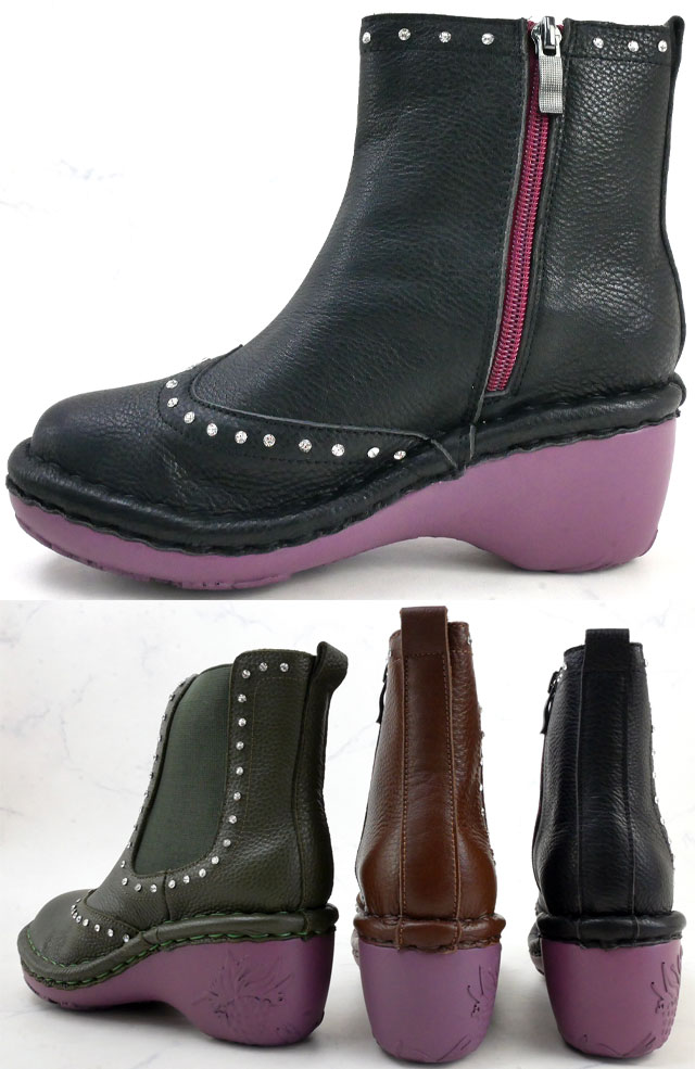 エスタシオン Estacion レディース ショートブーツ レザーブーツ 本革