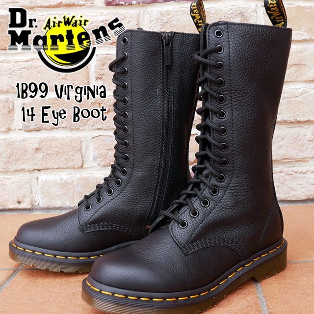 してインサ ドクターマーチン Virginia Leather High Boots 14 Eye レースアップブーツ ブラック シューマートワールド 通販 Paypayモール Dr Martens メンズ レディース ロングブーツ 1b99 14ホールブーツ なったり