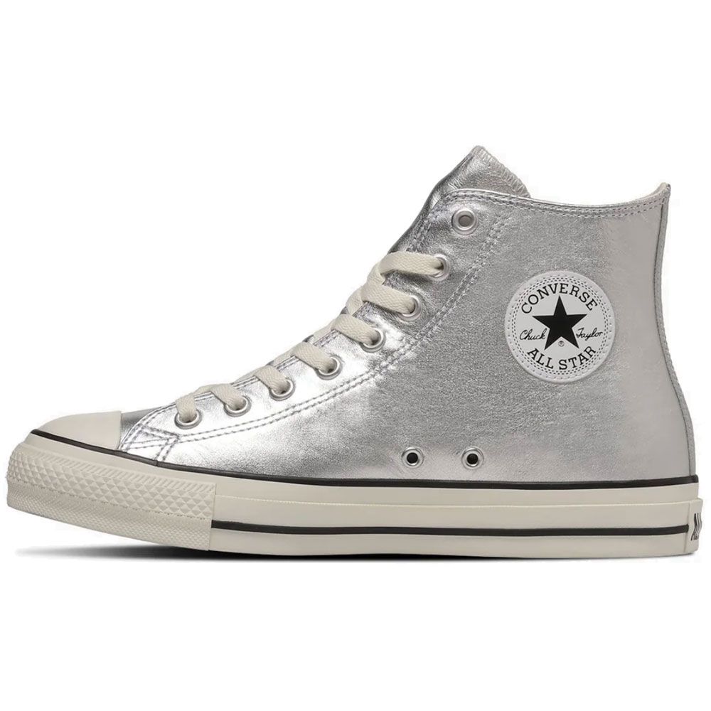 コンバース レザー オールスター （Ｒ）HI ハイカット スニーカー メンズレディース シューズ レースアップ シルバー メタリック converse 31311880｜smw｜02