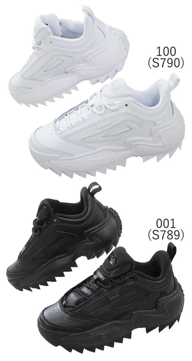 【美品】FILA 厚底スニーカー 24cm オールブラック シャークソール フィラ FILA 【ムラサキスポーツ限定】レディース スニーカー