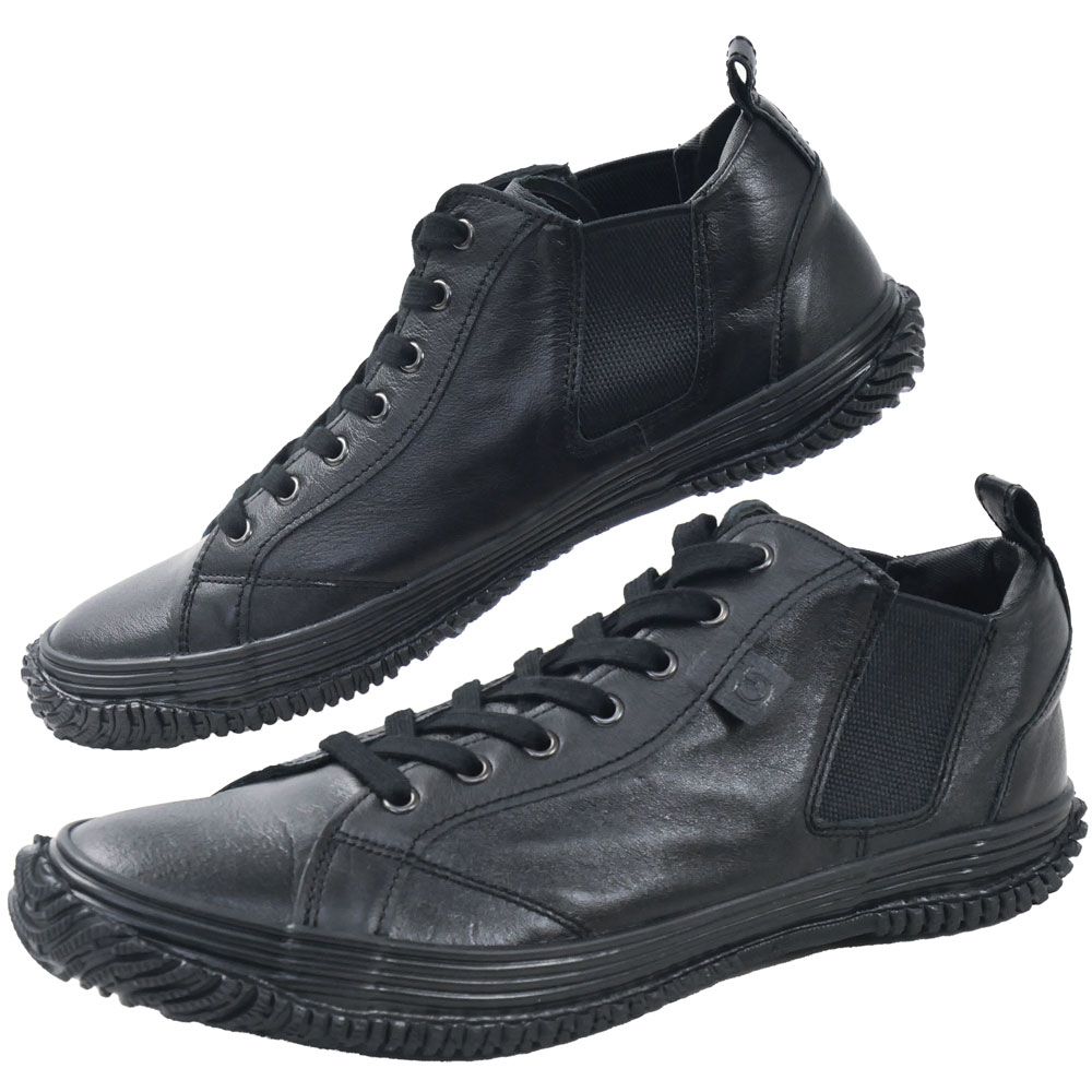 SPINGLE（スピングル） メンズ スニーカー サイドゴア レザー