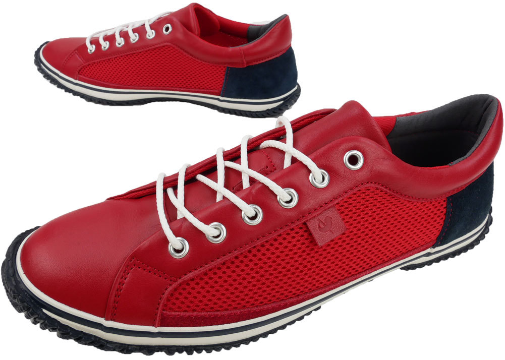 スピングルムーブ Spingle Move スニーカー メンズ レディース レザースニーカー 革靴 レッド 赤 メッシュ ローカット 紐靴 日本製 春夏 消臭 抗菌 吸汗 クール シューマートワールド 通販 Paypayモール