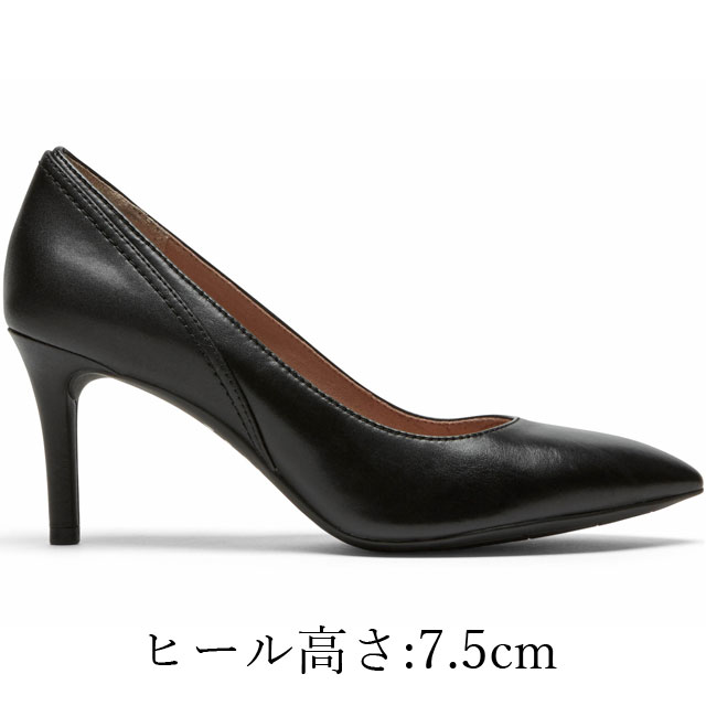 ロックポート ROCKPORT レディース ポインテッドトゥ パンプス ハイヒール 黒 レザーパンプス トータルモーション 75mm 本革  CI6093 ブラック オフィス 美脚