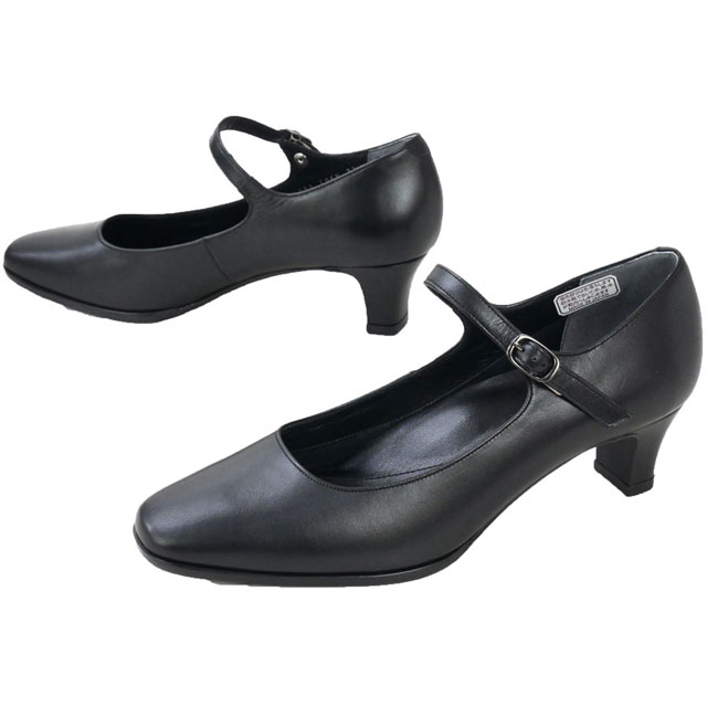 REGAL（リーガル） レディース パンプス ストラップ 黒 革靴