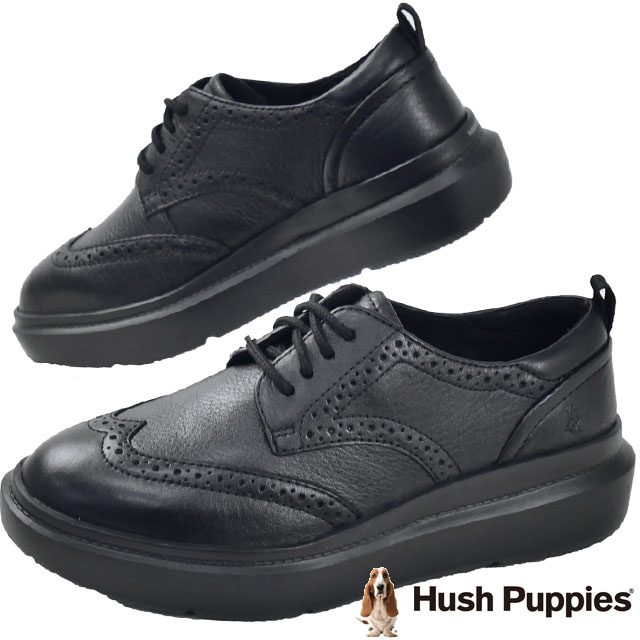 Hush Puppies ハッシュパピー JOY WINGTIP ジョイウィングチップ マニッシュシューズ 厚底 オックスフォード レディース 本革 レザー HPW11148 ハッシュパピー（Hush Puppies） マニッシュシューズ レディース