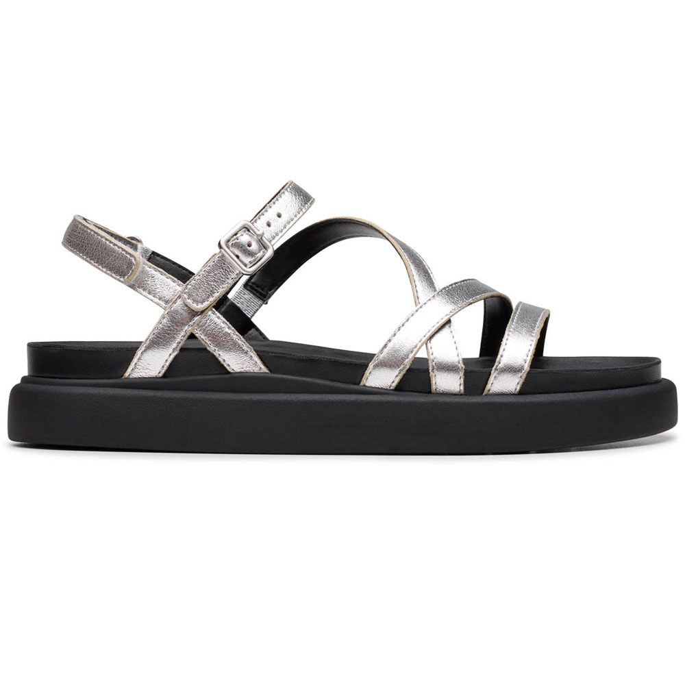 未使用 Clarks クラークス フラットサンダル 本革 レザーサンダル クロス Clarks Yacht Cross / ヨットクロス （ブラックレザー
