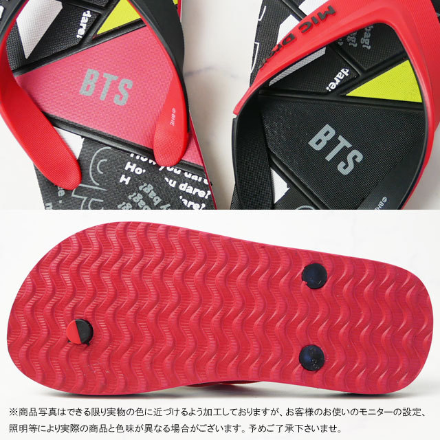2点　特典カード付き　BTS　TinyTan　サンダル　黒26cm　赤23cm 2点 特典カード付き BTS TinyTan サンダル 黒26cm 赤23cm - メルカリ