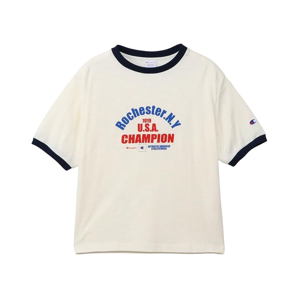 チャンピオン ショートスリーブリンガーTシャツ レディース CW-B316 半袖 ロゴ ティーシャツ プリント トップス アパレル ライン ウェア スポーティ パイピング | Champion | 01