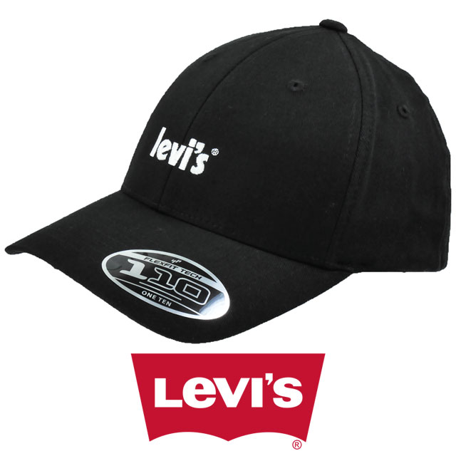 リーバイス LEVI'S 帽子 メンズ レディース ポスターロゴ フレックスフィット キャップ ぼうし ロゴ 刺繍 ベースボールキャップ つば付き  内側ゴム スポーティ