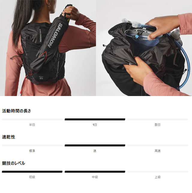 SALOMON（サロモン） ランニングベスト レディース ACTIVE SKIN 12