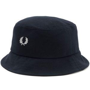 フレッドペリー 帽子 メンズ レディース コットンピケ バケットハット バケハ ぼうし シンプル 小物 ブラック ベージュ系 ネイビー カーキ 綿100% HW5650｜smw｜04