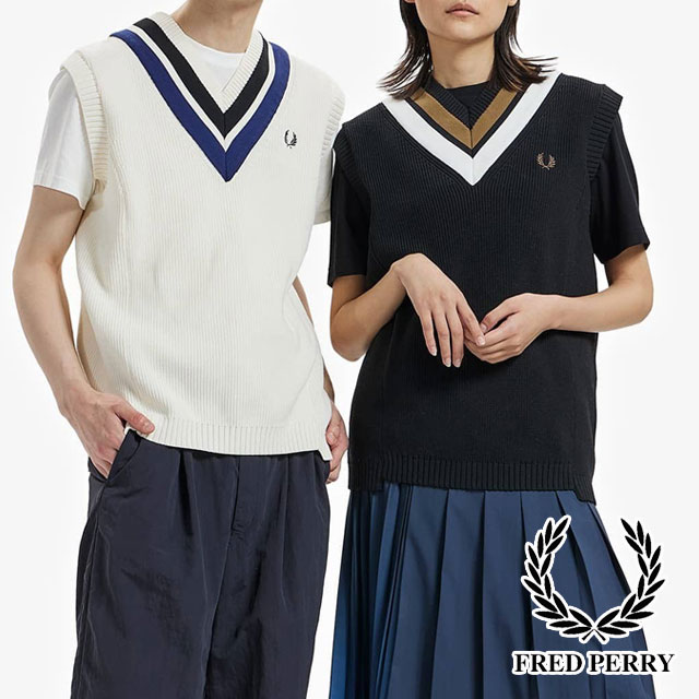 フレッドペリー FRED PERRY ベスト メンズ レディース Vネック