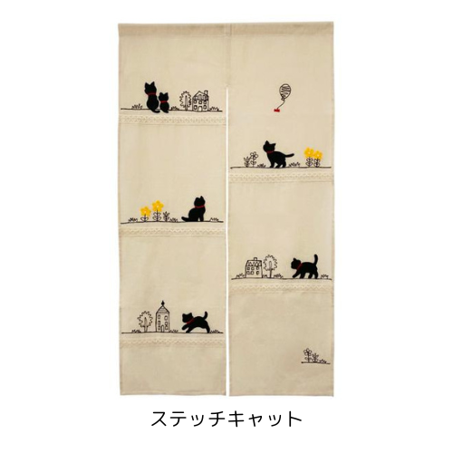 ドアカーテン　目隠し　猫　のれん ロング暖簾 犬柄イヌ間仕切り 洋風 のれん 【突っ張り棒付き】 暖簾 犬柄 猫柄 おしゃれ 北欧 ロング丈