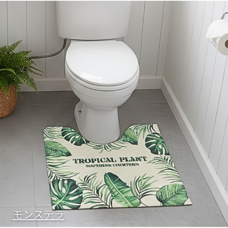 トイレマット 拭ける ロング 耳長 55×60 ふける おしゃれ 撥水 北欧