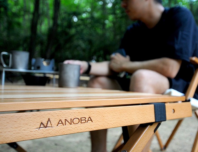 ANOBA アノバ ウッドロールトップテーブル AN005 【ツートンカラー/インテリア/アウトドア/キャンプ】