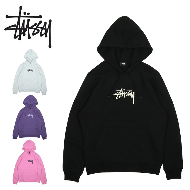 stussy stock logo applique hoodie