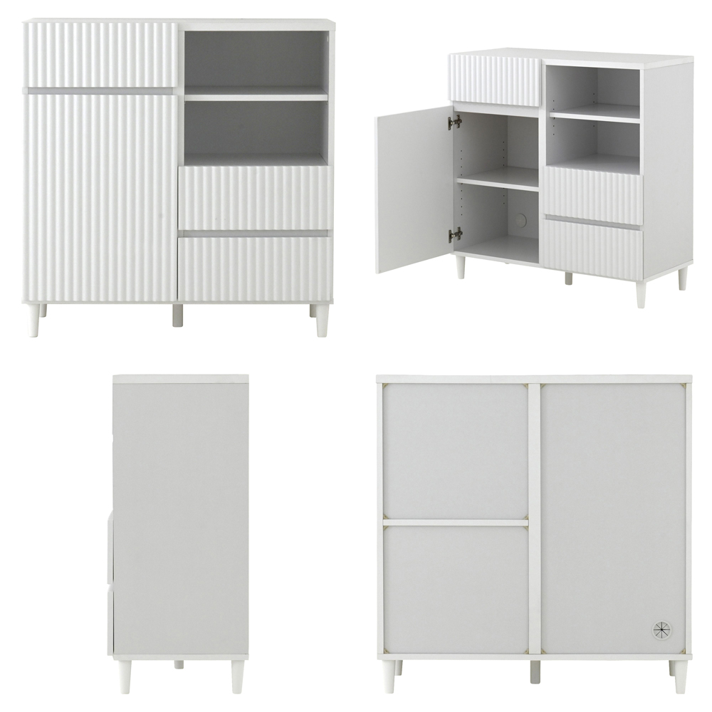 4FUL（フォーフル） キャビネット 幅89cm リビング ミドルボード 収納