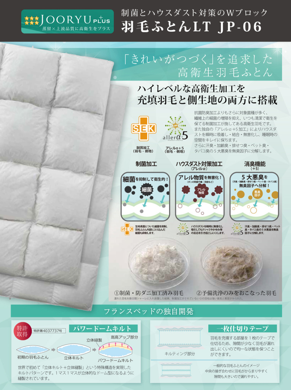 フランスベッド（FRANCEBED） 羽毛布団 合掛け D ダブル LT JP-06