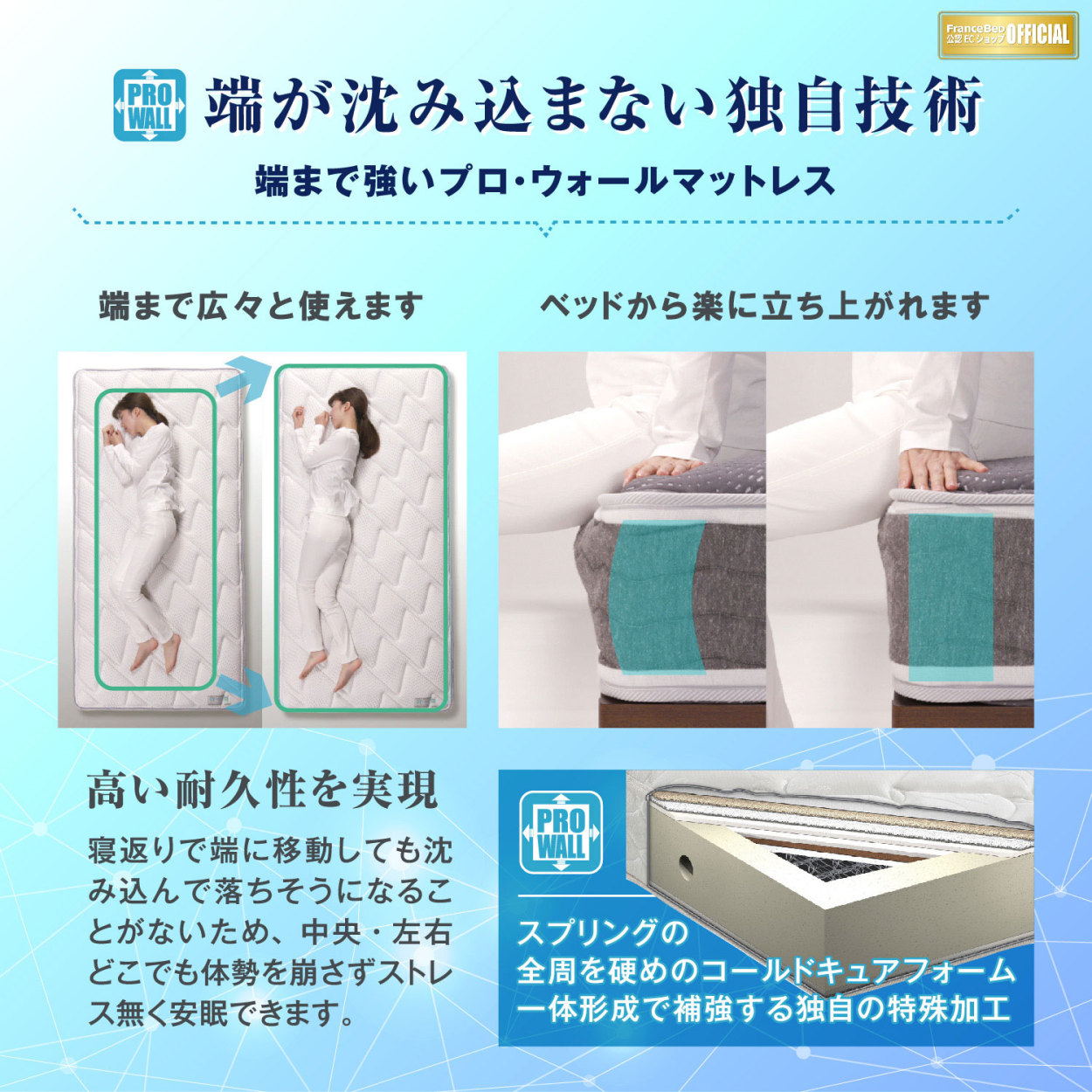 フランスベッド（FRANCEBED） 【正規品】 マットレス SD セミダブル LT