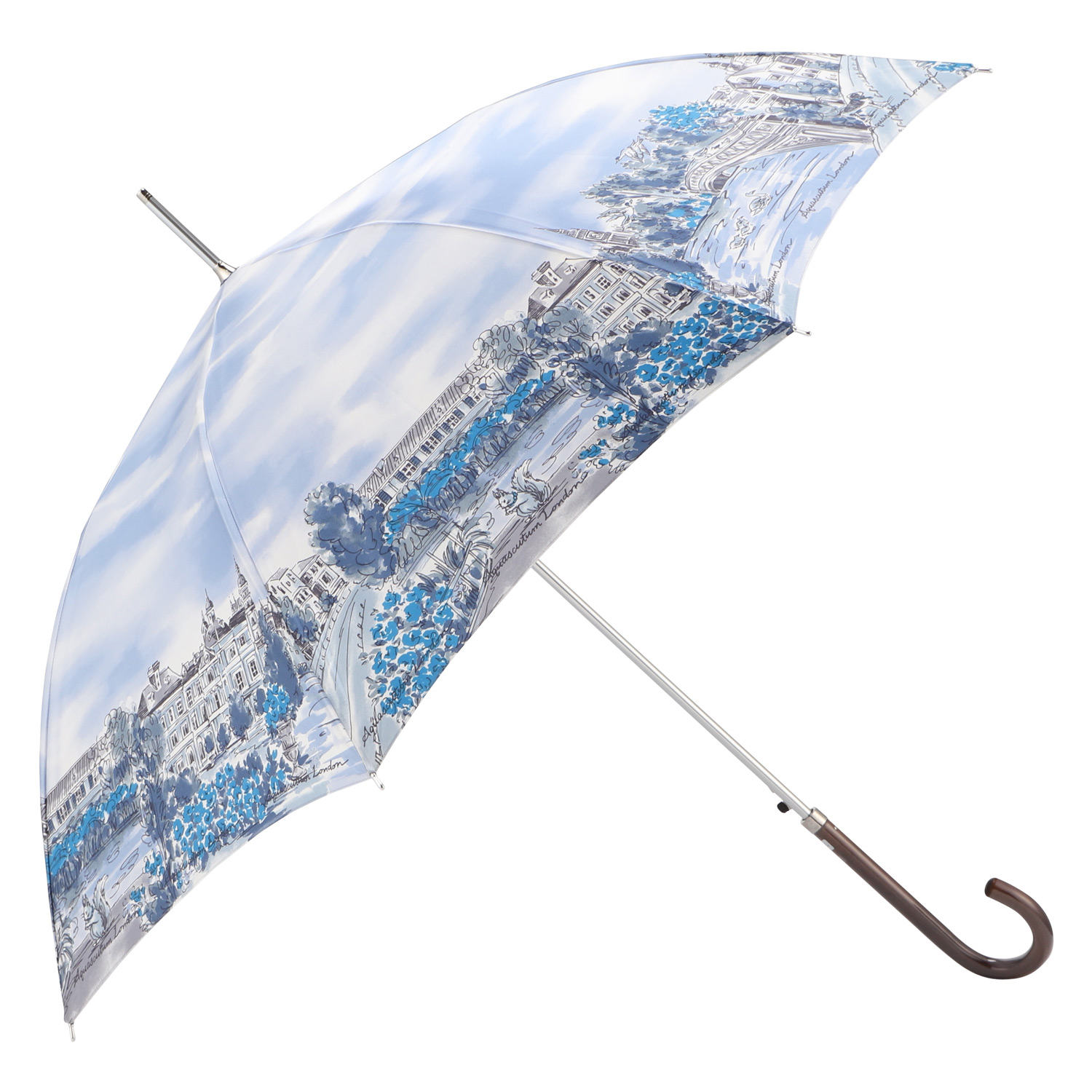 新品　アクアスキュータム　ベージュ×ネイビー　雨用長傘 雨傘Aquascutum （アクアスキュータム）長傘（ベージュ