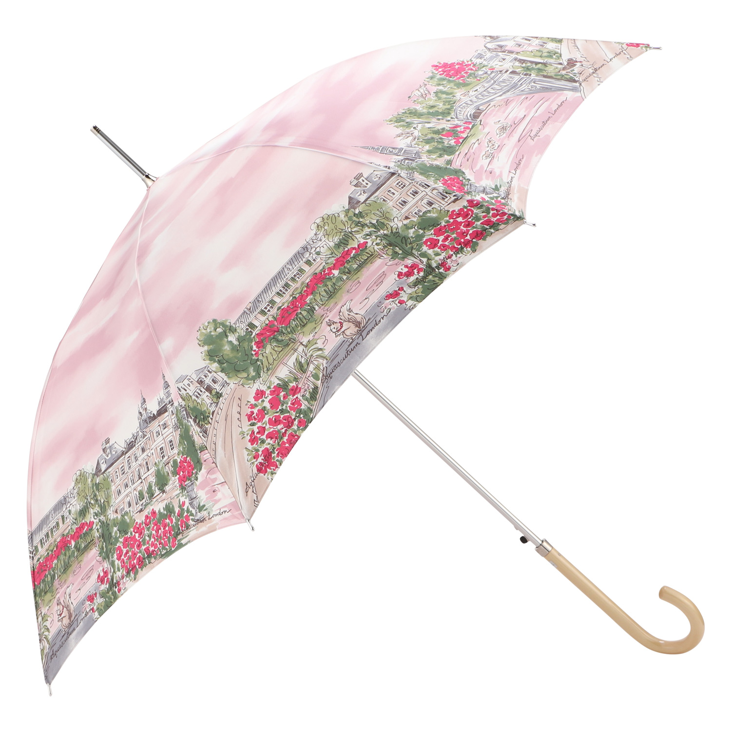 Aquascutum（アクアスキュータム） 長傘 雨傘 レディース 耐風 ボタン