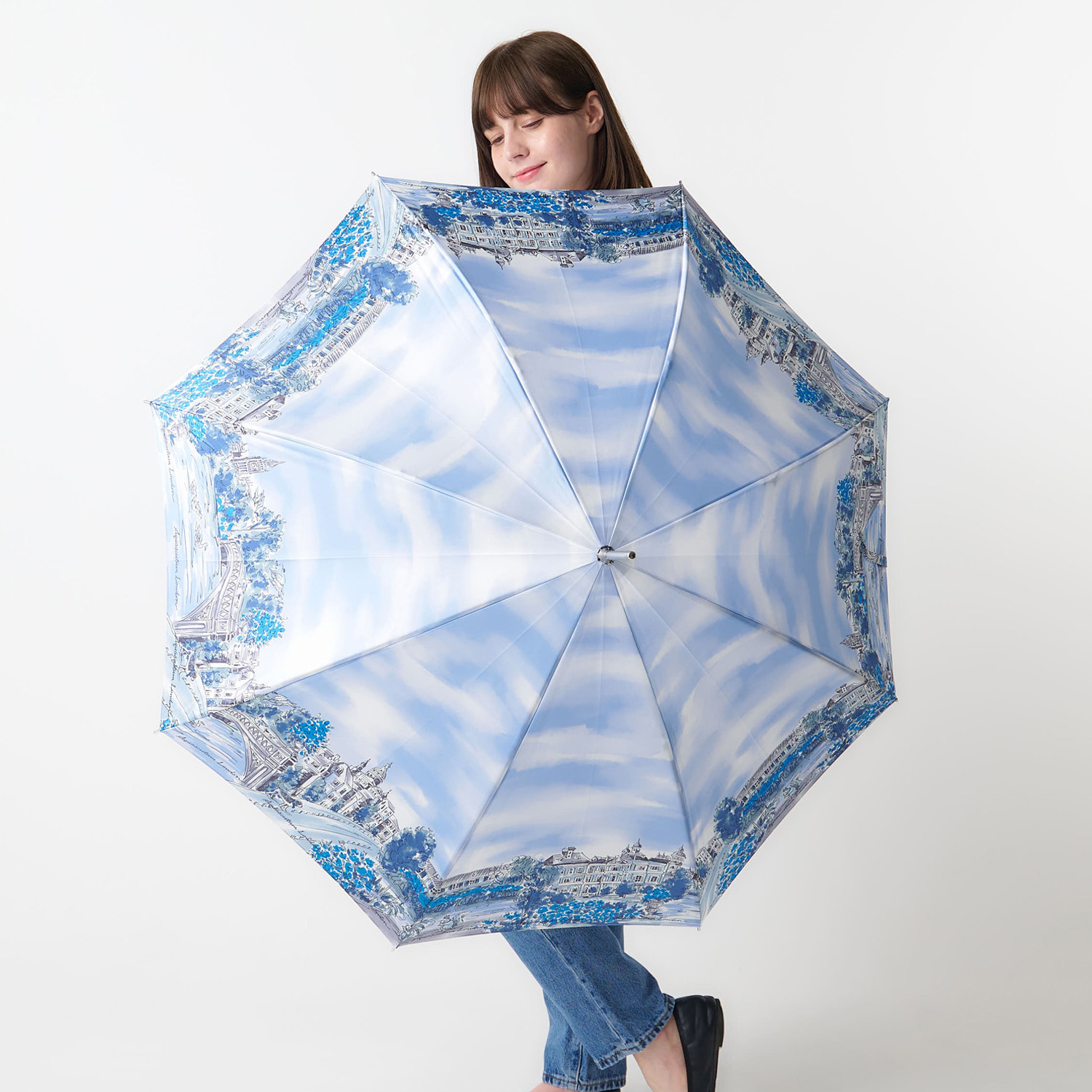 Aquascutum★アクアスキュータム★長傘/雨傘/耐風傘/ジャンプ式★新品♡ Aquascutum（アクアスキュータム） 長傘 雨傘 レディース 耐風 ボタン
