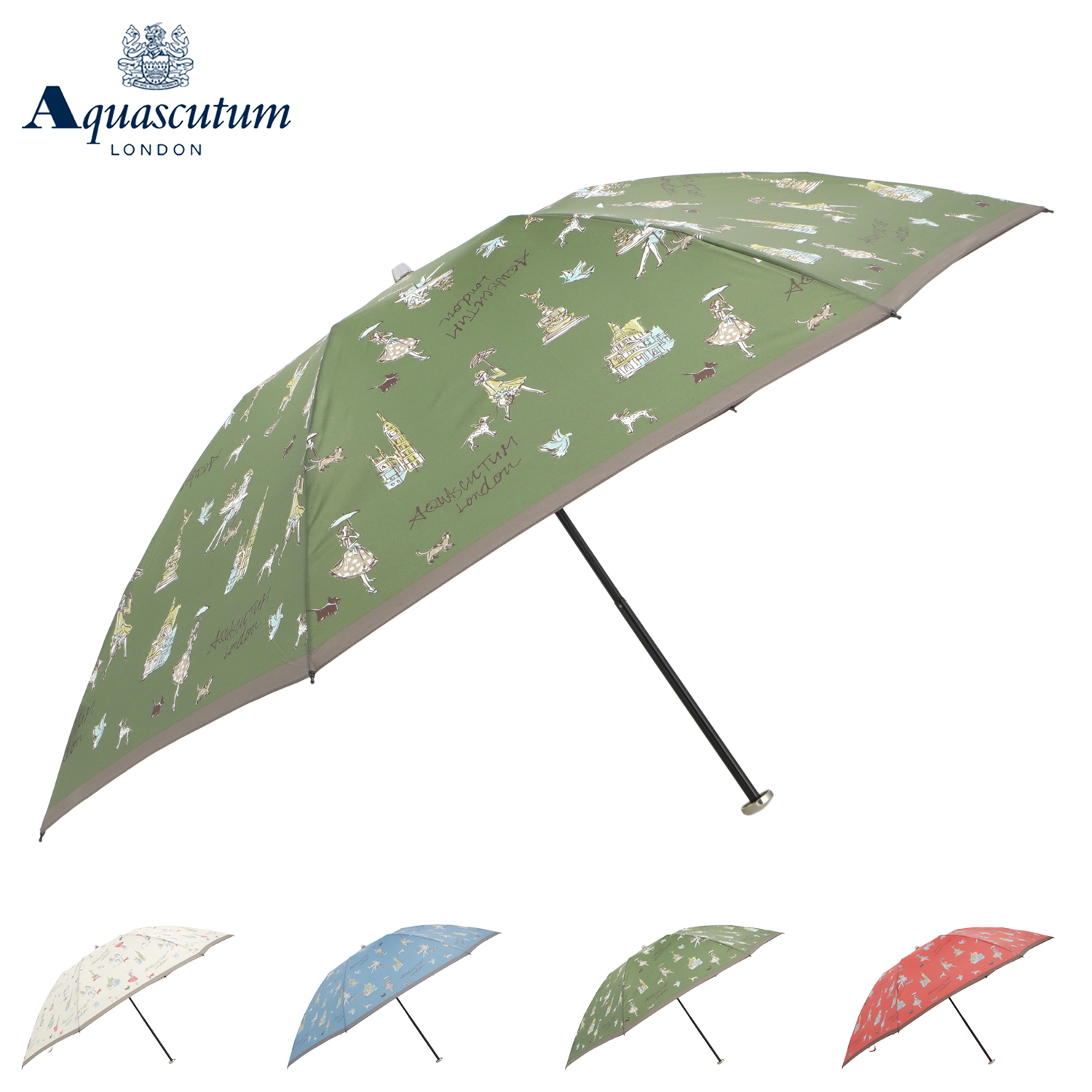 アクアスキュータム AQUASCUTUM 折りたたみ傘 雨傘 ガールプリント