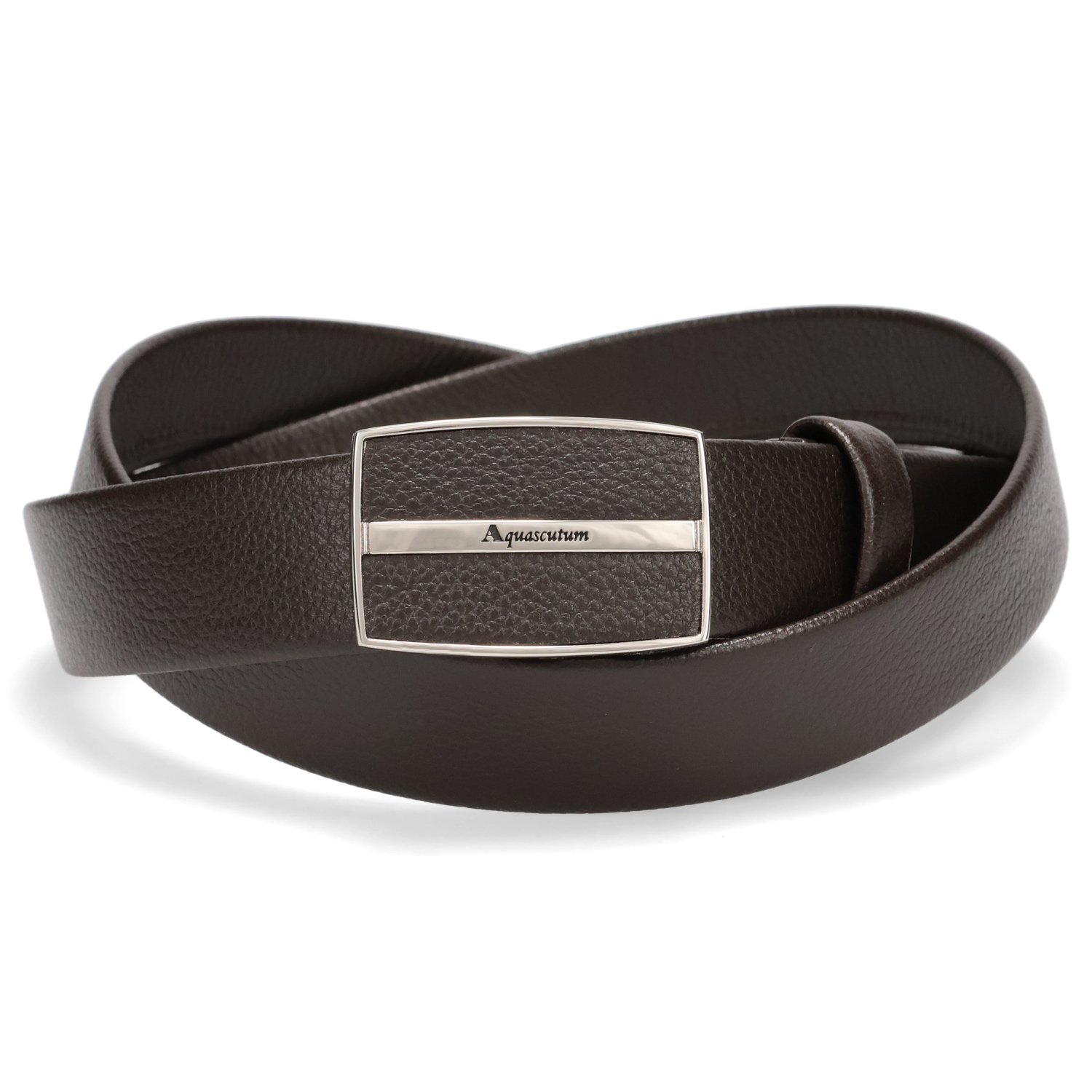 アクアスキュータム AQUASCUTUM ベルト レザー メンズ 本革 日本製 LEATHER BELT ブラック ダーク ブラウン 黒 AQ-4080123L