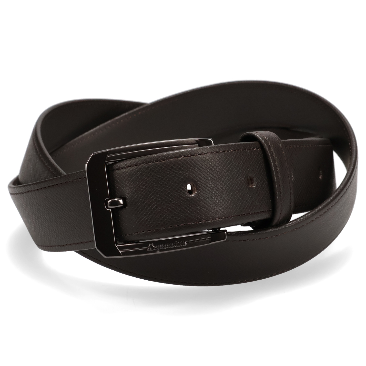 アクアスキュータム AQUASCUTUM ベルト レザー メンズ 本革 日本製 LEATHER BELT ブラック ダーク ブラウン 黒 AQ-410025