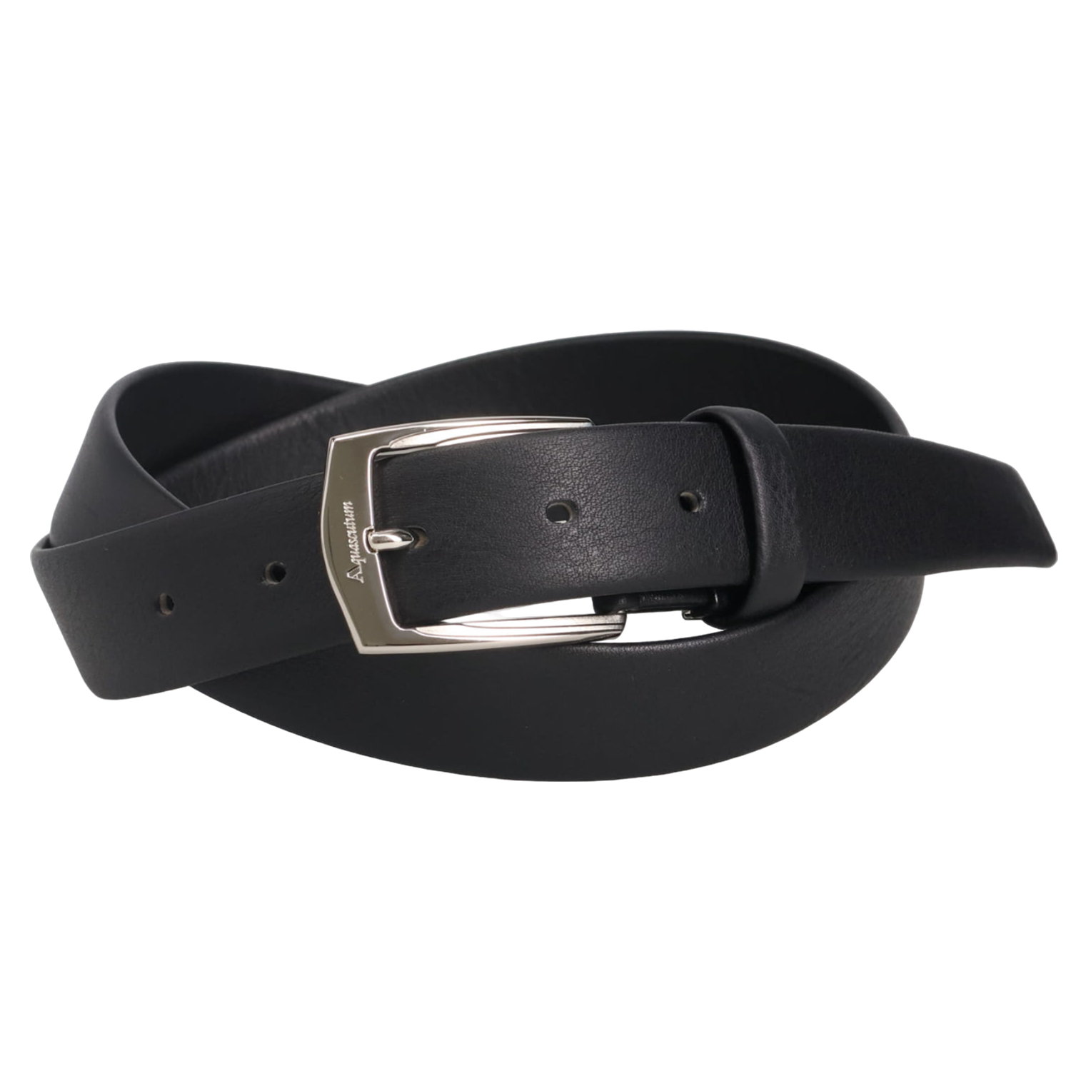 Aquascutum ブラックレザーベルト M Aquascutum アクアスキュータム AQUASCUTUM ベルト レザー