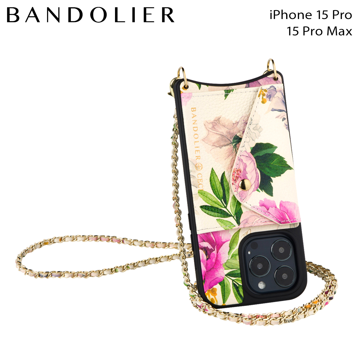 BANDOLIER iPhone 15 Pro ケース アイボリー Amazon.com: Bandolier Hailey Crossbody Wallet Phone Case for