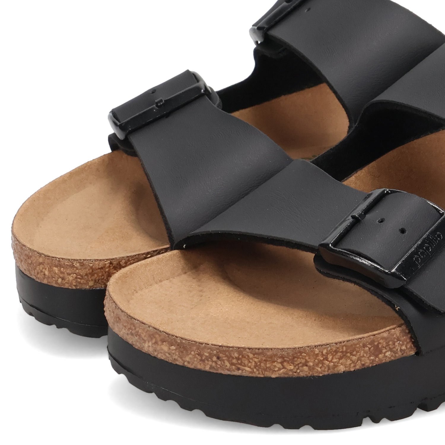 BIRKENSTOCK ブラックムートンフラットサンダル 関税送料込み ビルケンシュトック(birkenstock)｜ビルケンシュトックの