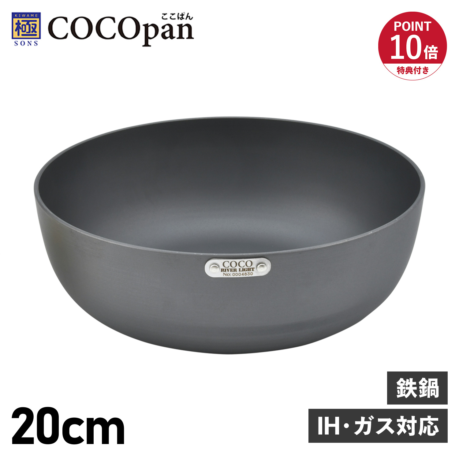 極SONS COCOpan 特典付き ココパン 鉄鍋 20cm 深型 IH ガス対応 鉄