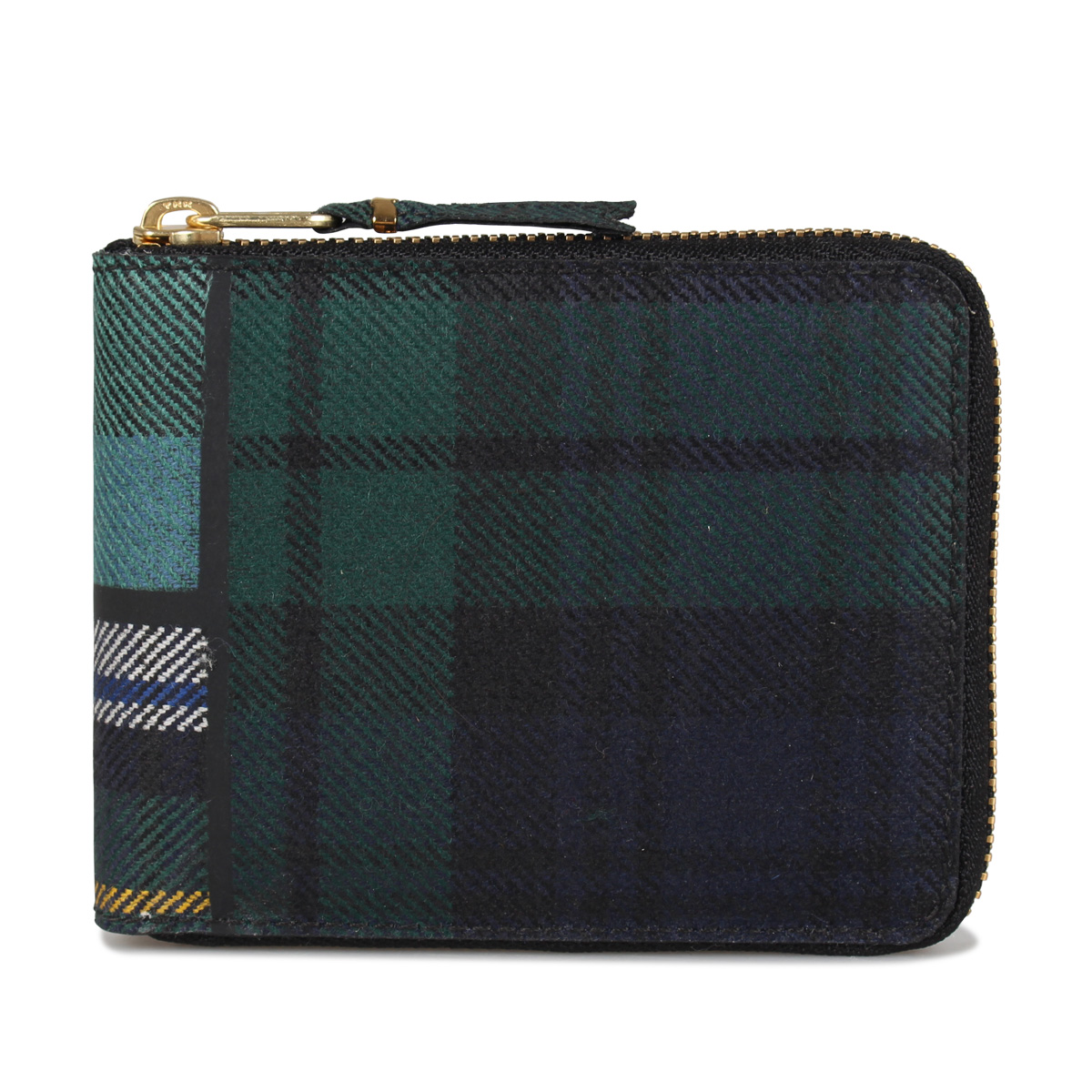 コムデギャルソン COMME des GARCONS 財布 二つ折り メンズ レディース ラウンドファスナー TARTAN PATCHWORK WALLET グリーン