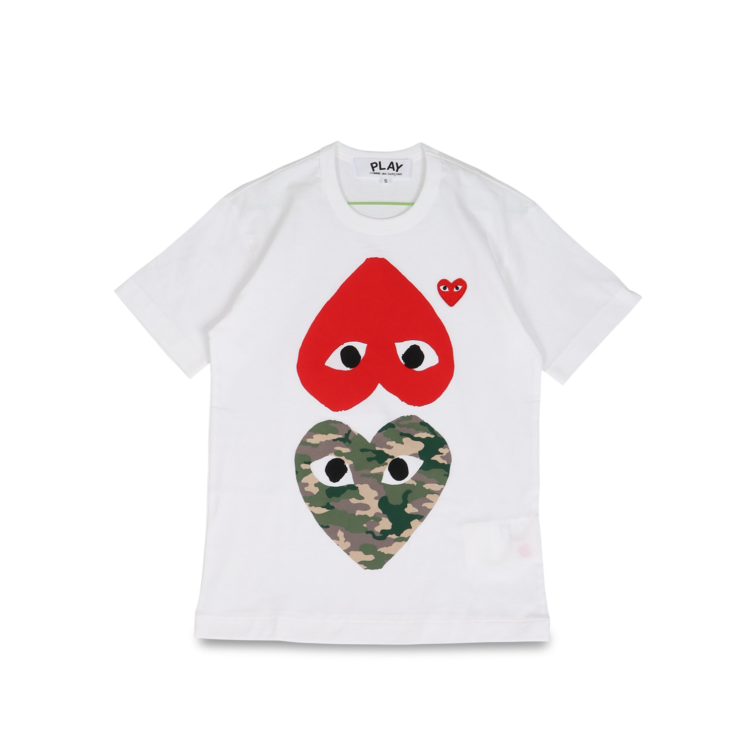 プレイ コムデギャルソン PLAY COMME des GARCONS Tシャツ 半袖 メンズ レッドハート カモフラージュ 迷彩柄 ロゴ PLAY CAMOUFLAGE T-SHIRT ホワイト 白 T248｜sneak｜02