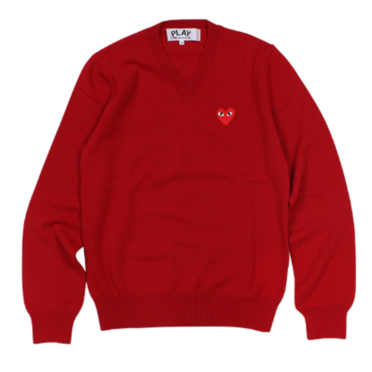 コムデギャルソン COMME des GARCONS PLAY ニット セーター メンズ HEART PULLOVER AZ-N002 AZ-N018  ブラック レッド