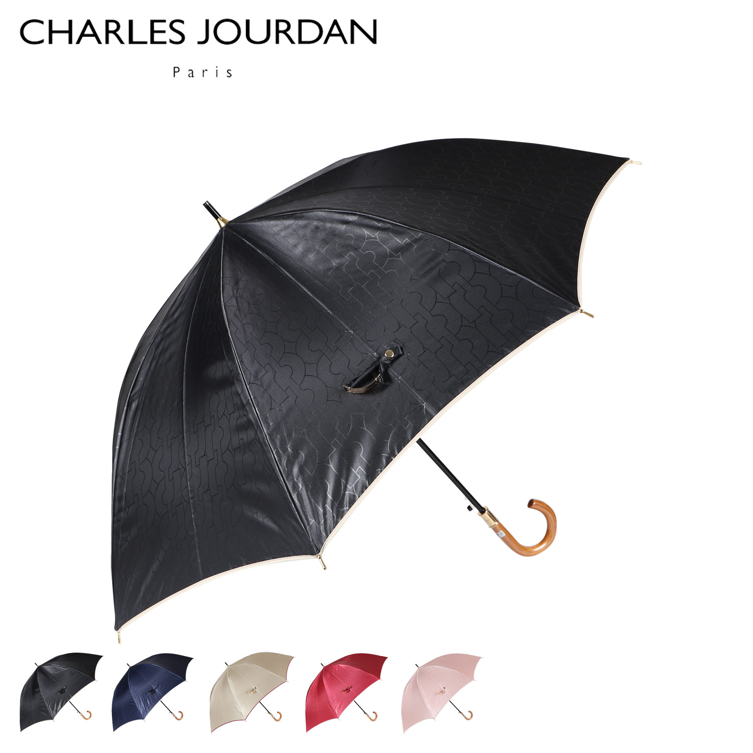 CHARLES JOURDAN シャルルジョルダン 雨傘 長傘 レディース 耐風