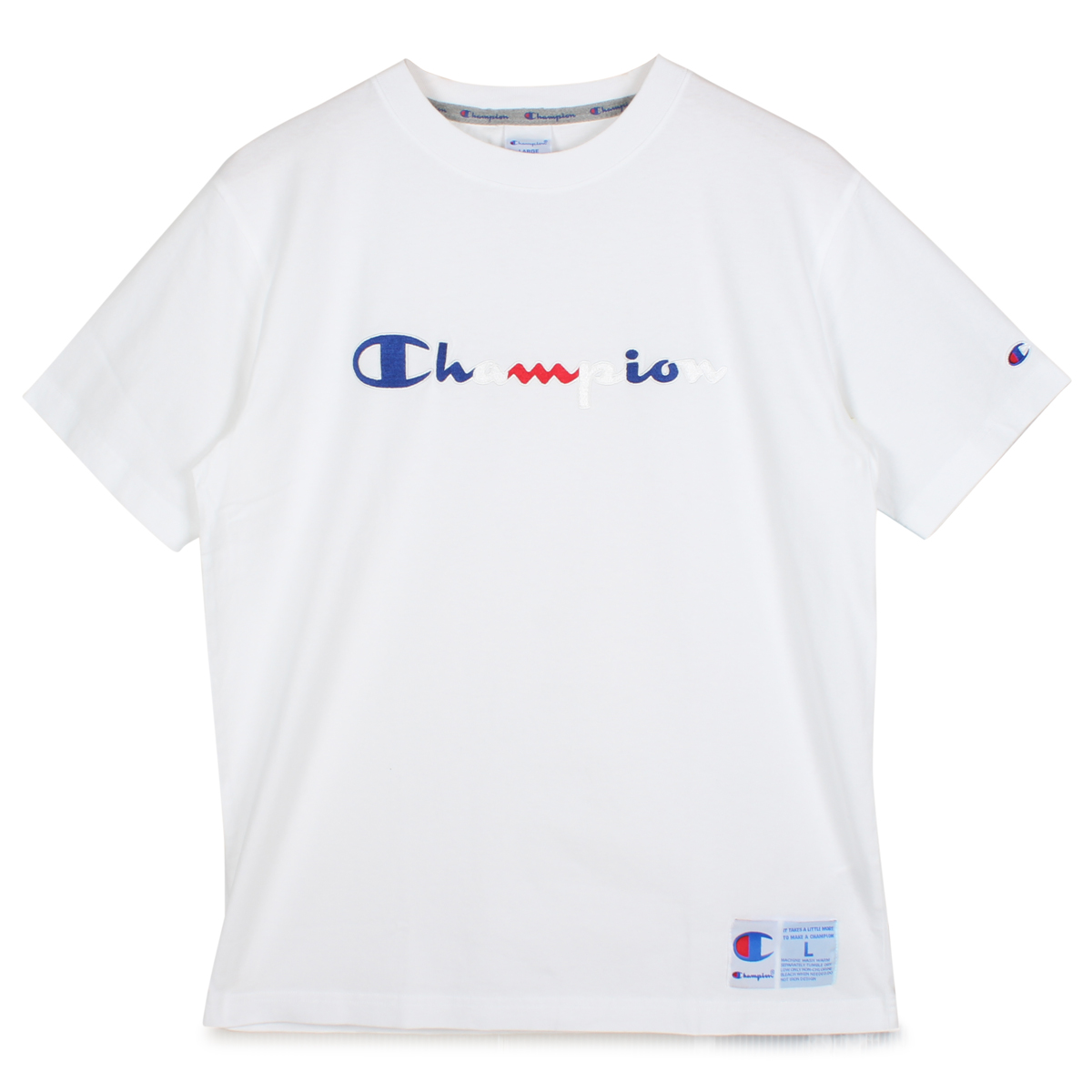 チャンピオン Champion Tシャツ 半袖 メンズ レディース クルーネック SHORT SLEEVE T-SHIRT ブラック ホワイト グレー ネイビー 黒 白 C3-R305｜sneak｜02