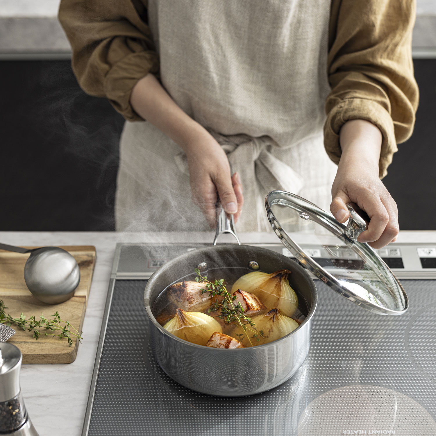 コレール CORELLE 鍋 片手鍋 ソースパン 18cm ガラスふた付 IH ガス
