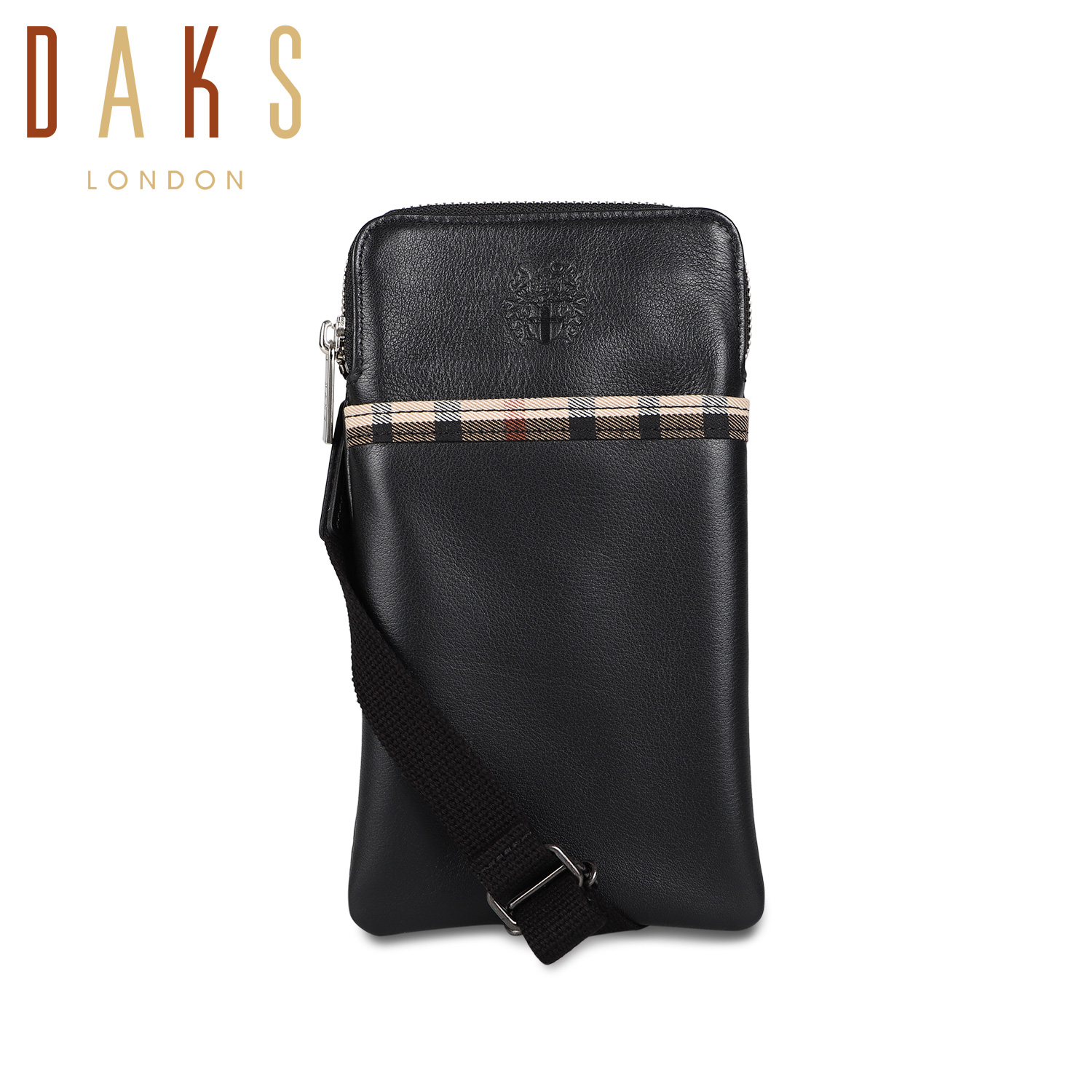 DAKS ダックス ショルダーバッグ メンズ 本革 斜め掛け 小さめ SHOULDER BAG ブラック 黒 DA39420 DAKS（ダックス） ショルダーバッグ メンズ 斜め掛け 本革 小さめ