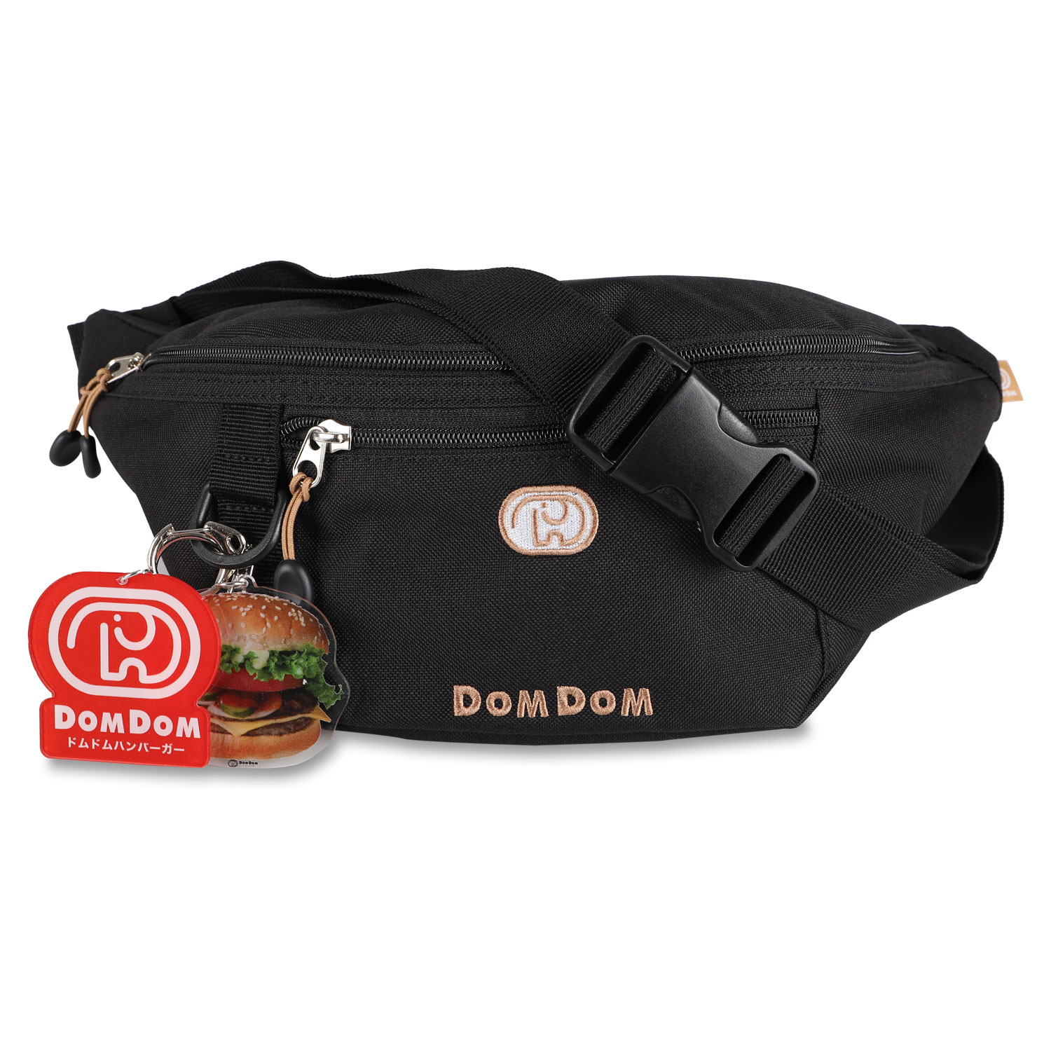 ドムドム DOMDOM ボディバッグ ウエストバッグ メンズ レディース WAIST BAG ブラッ...