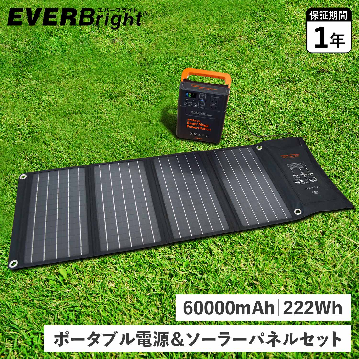 EVERBright エバーブライト ポータブル電源 ソーラーパネル 2点