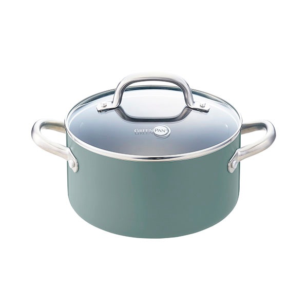 特典付き グリーンパン GREENPAN 両手鍋 メイフラワー キャセロール 20cm 3.1L IH ガス対応 蓋付き MAY FLOWER CC002177-001の画像