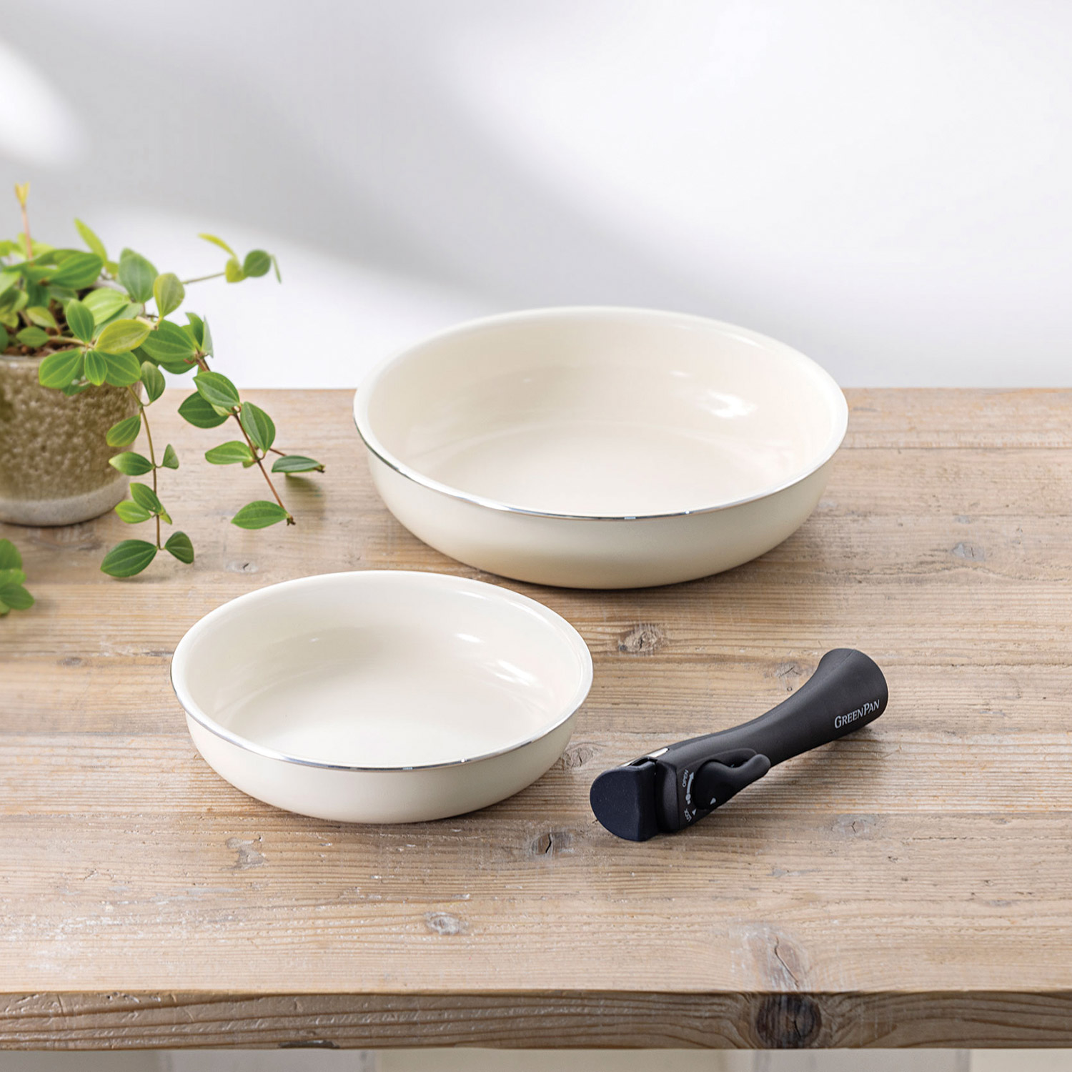 グリーンパン GREENPAN フライパン 4点セット 20cm 26cm リムーバブルハンドル プロテクトシート IH対応 ハンドル脱着式タイプ セラミック | GREEN PAN | 01