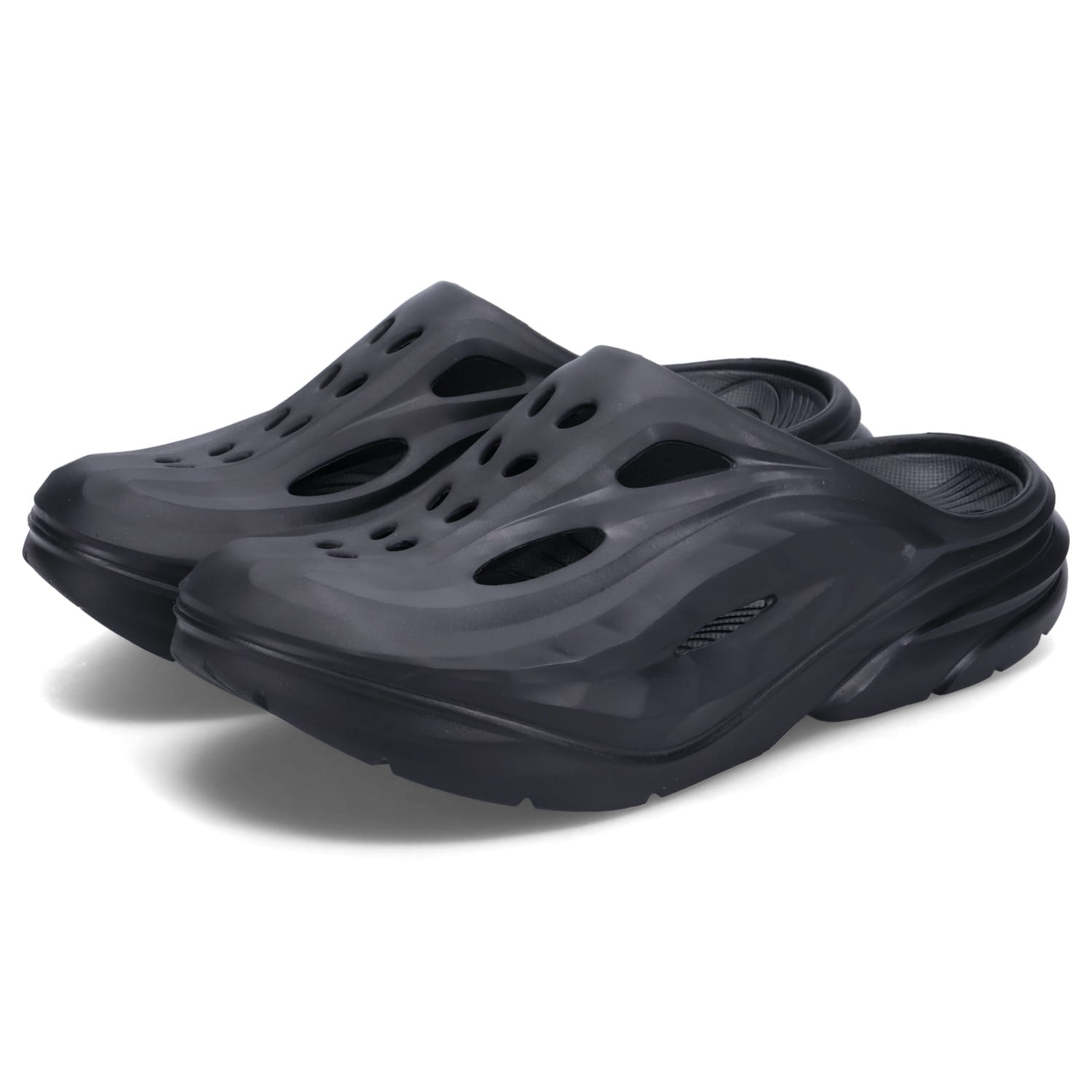 美品 ホカオネオネ リカバリー サンダル　ブラック 27 9 HOKA ONEONE ホカオネオネ サンダル リカバリー メンズ 厚底 ORA