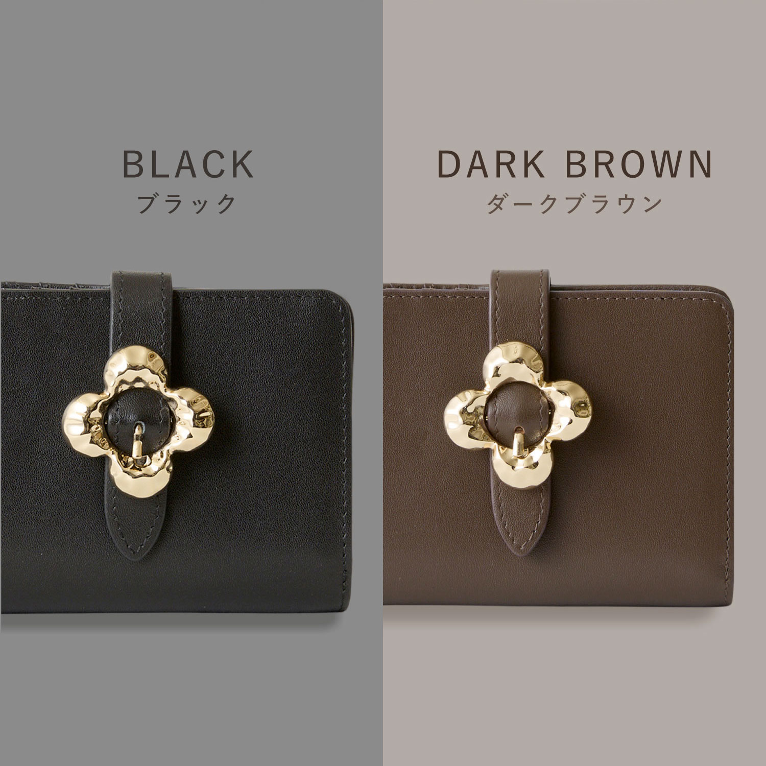 Hashibami（ハシバミ） 財布 二つ折り レディース 本革 コンパクト