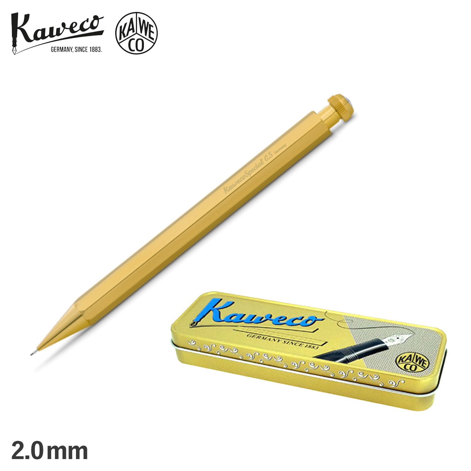 カヴェコ kaweco スペシャル ペンシル プラス シャーペン シャープペンシル 2.0mm カベコ SPECIAL PENCIL PLUS  ゴールド PS-20BR