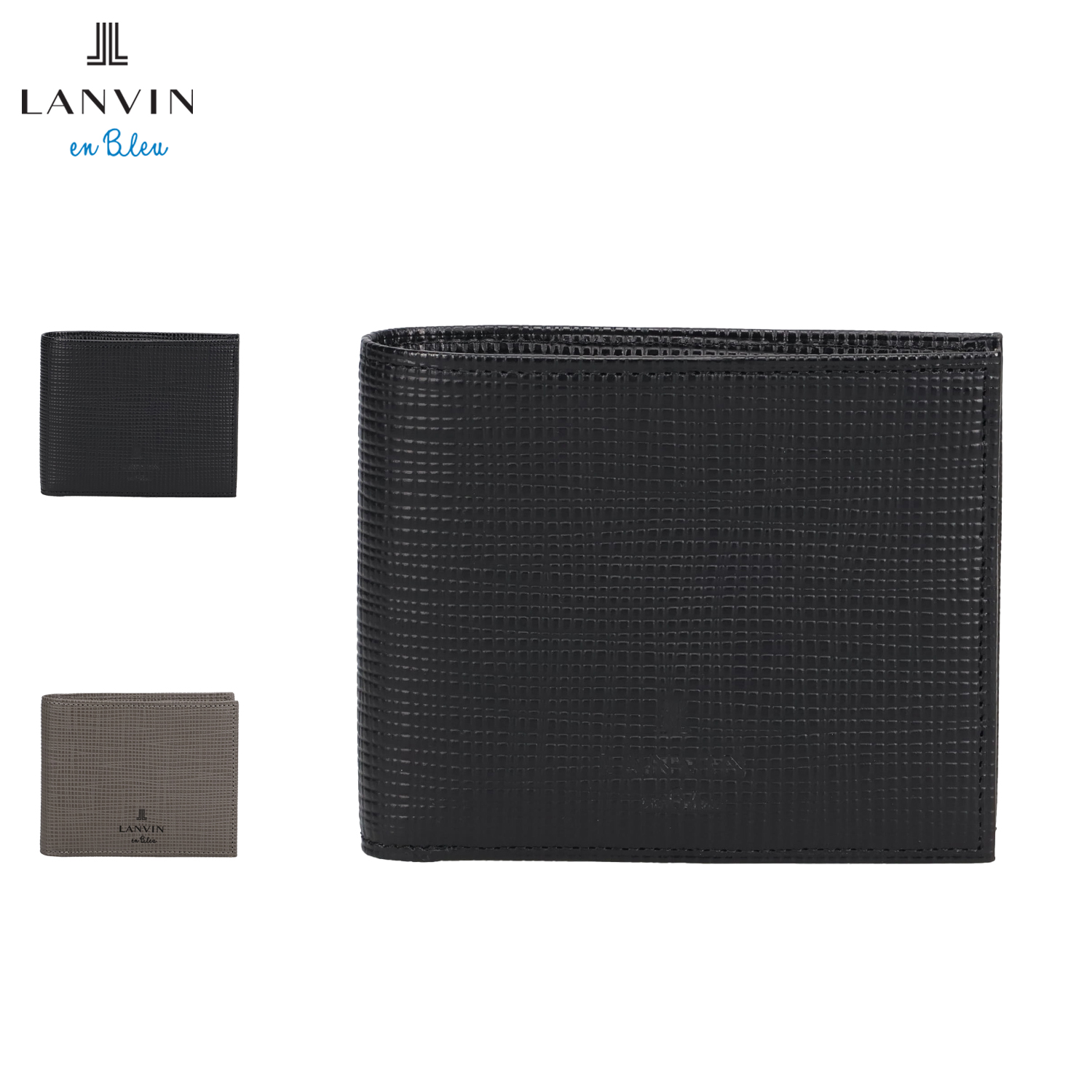 LANVIN en Bleu ランバンオンブルー 財布 二つ折り メンズ 本革 ゼブダ