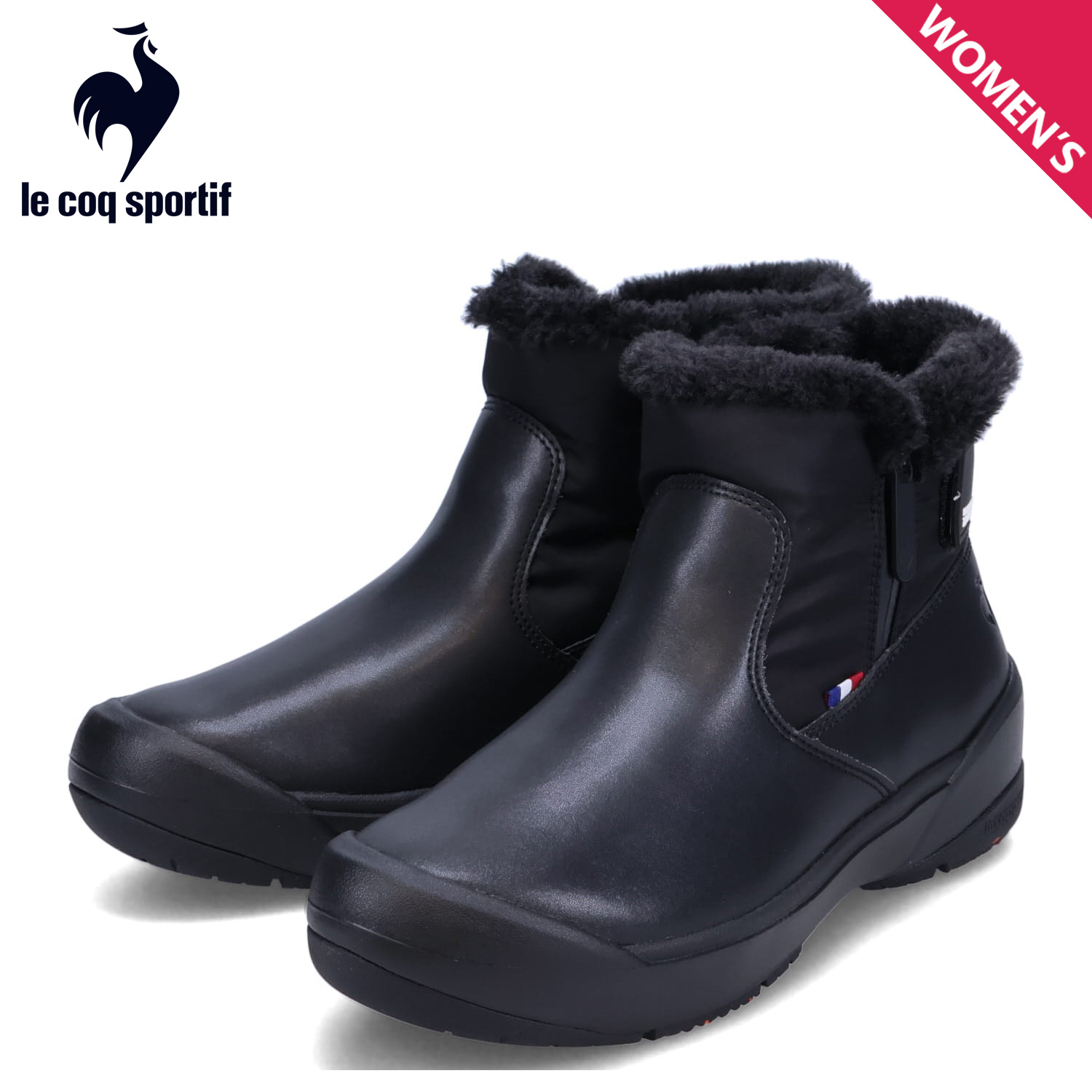 ルコック スポルティフ le coq sportif ショートブーツ スノーブーツ LCS ラルシュ 3 ショート レディース サイドジップ QL3WJD80BK le coq sportif（ルコックスポルティフ） ルコック スポルティフ